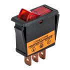 Accele 257RED SPST Rocker Switch with Red LED illumination