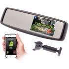 Accelevision RVM430BTG Windshield Glass Mount 4.3 inch Rearview Mirror Monitor with Built in Bluetooth