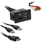Axxess AX-FDUSBAUX HDMI, USB and 3.5mm Rectangle Panel Jack and Extension Cable