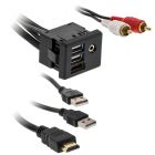 Axxess AX-GMUSBAUX-6 HDMI, USB and 3.5mm Rectangle Panel Jack and Extension Cable