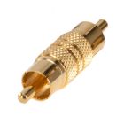 Accele 0013G Male to Male Gold RCA Barrel Connectors