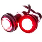 Heise HE-BALR 12 Volt Black Flush Mount 3 Watt LED Light - Red