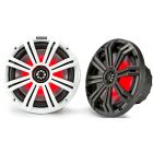 Kicker 45KM84L LED Series 8 inch 2-Way Coaxial Marine Speakers - White and Charcoal