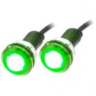QMV LLW-G 12 Volt Black Flush Mount 3 Watt LED Light - Green