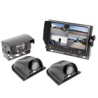 Safesight SC9001QSH3 Universal 7 inch Quad Control LCD Monitor and RV Back Up Color CCD Camera System with 1 pc SC0101SH and 2 pcs SC0102 Cameras