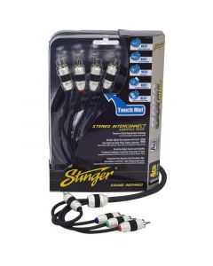 Stinger SI8412 8000-Series 12-Foot Car 4-Channel Stereo RCA Interconnect Cables