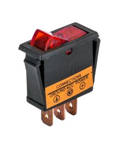 Accele 257RED SPST Rocker Switch with Red LED illumination