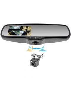 Accelevision RVMDVR360IR Touchscreen 360 Degree DVR Visual Blind Spot Rearview Mirror Monitor with Capacitive Touchscreen and Infrared Backup Camera 