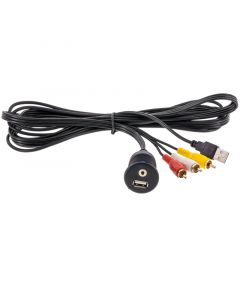 Accelevision USB35RCA USB and 3.5mm to RCA Auxiliary input jack panel with extension cable
