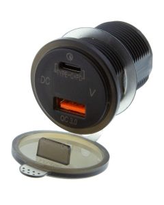 Accelevision USBR-QC Flush Mount Full size USB jack and USBC Jack for charging