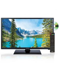 Axess TVD1805-24 24" HD LED TV with AC/DC power adapter and built in DVD