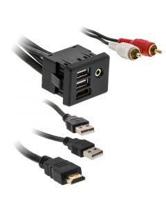 Axxess AX-GMUSBAUX-3 HDMI, USB and 3.5mm Rectangle Panel Jack and Extension Cable