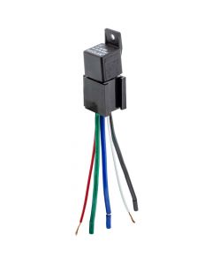 Beuler BU5076BRS 12 VDC Automotive 5-Pin Relay SPDT 60/80A with plastic tab, negative spike protection and relay socket