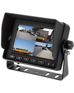 Boyo VTM5OOOQ4 5 Inch LCD Quad Screen Monitor with removable sun shade and triggered inputs