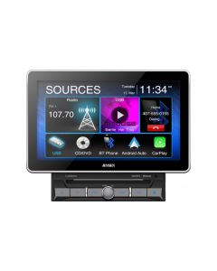 Jensen CAR8000 10" Double DIN DVD/CD Receiver with Apple CarPlay, Android Auto and Over-sized Capacitive Display