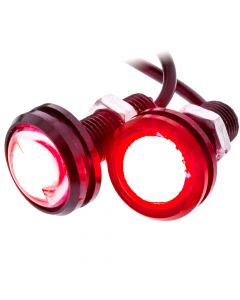 Heise HE-BALR 12 Volt Black Flush Mount 3 Watt LED Light - Red