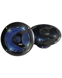 Pyle PLMR6LEB Hydra Series 6.5" 150-Watt Dual-Cone Waterproof Marine-Grade Speakers with Programmable Multicolor LED Lights (Black)