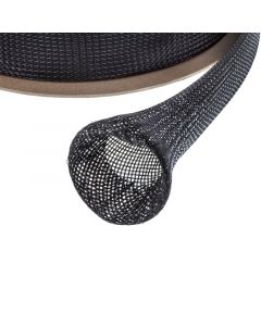 TechFlex F6N150BK 1-1/2" Flexo PET General Purpose Braided Cable Sleeve - Black 25 foot roll