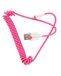 iStuff ICC-MU-PK5 USB Male to Micro USB Pink Coiled Cable