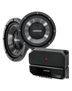 Kenwood P-W1021 Dual 10" subwoofer system with amplifier bundle