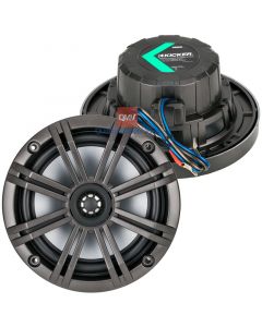 Kicker 41KM654LCW KM Series 6.5 inch 2-Way Coaxial Marine Speakers with built-in LED Lighting