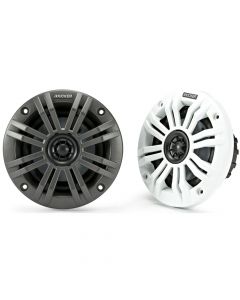 Kicker 45KM42 KM Series 4 inch 2-Way Coaxial Marine Speakers - White and Charcoal