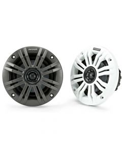 Kicker 45KM44 KM Series 4 inch 2-Way Coaxial Marine Speakers - White and Charcoal