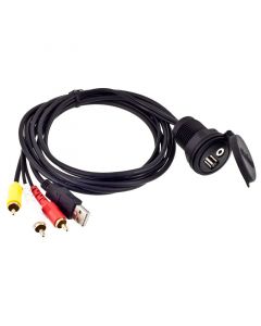 Clarion CCAUSBAV USB Extension Cable with 3.5mm Audio Video jack 