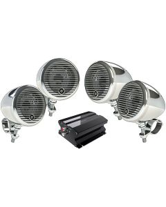 Planet Audio PMC4C Motorcycle/ATV Sound System with Bluetooth Audio Streaming - Chrome