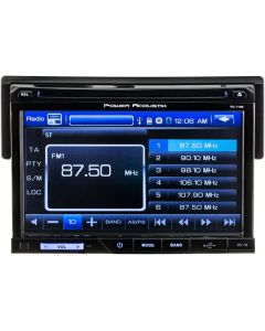 Power Acoustik PD-710B 7" Single-DIN In-Dash LCD Touchscreen Receiver with DVD, Detachable Face and Bluetooth
