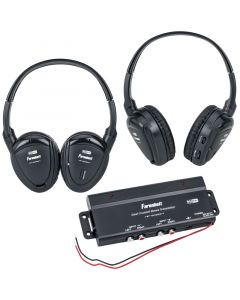 Power Acoustik HP-902RFT 2 Swivel Ear Pad, 2-Channel RF 900 MHz Wireless Headphones With Transmitter
