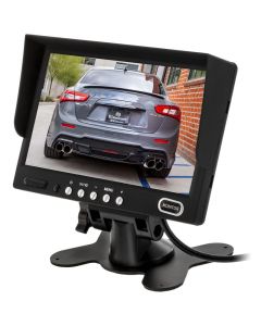 Safesight TOP-SS-007L Universal 7 inch Monitor with 2 Video Inputs for Back Up with built in sun shade