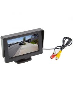 Safesight TOP-043LA 4.3 inch LCD monitor for back up cameras - Left view with sun visor