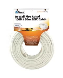 Swann SW332-FC1 Siamese Coaxial and Power Fire-Rated Cable, 100 ft