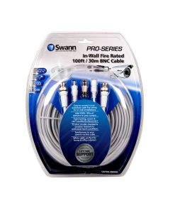 Swann SWPRO-30MFRC 100 foot Video and Power Cable with BNC and DC power plug - FT4/CMR rated and UL approved