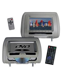 Tview T737DVPLGR 7 Inch Universal Headrest Monitor with Single DVD Player and Slave screen - Grey