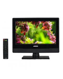 Axess TVD1805-13 13" HD LED TV with AC/DC power adapter and built in DVD