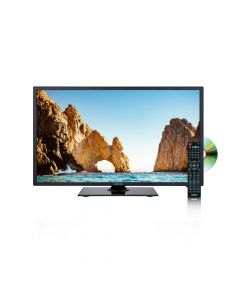 Axess TVD1805-19 19" LED 12 volt TV - Front right with DVD and remote